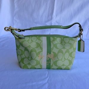 Classic Coach print Green Mini bag